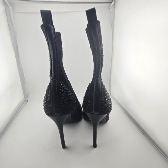bebe Joselyn Knit Bootie Heels – Black Rhinestone Stiletto,Womens' size 7 - Picture 4 of 11